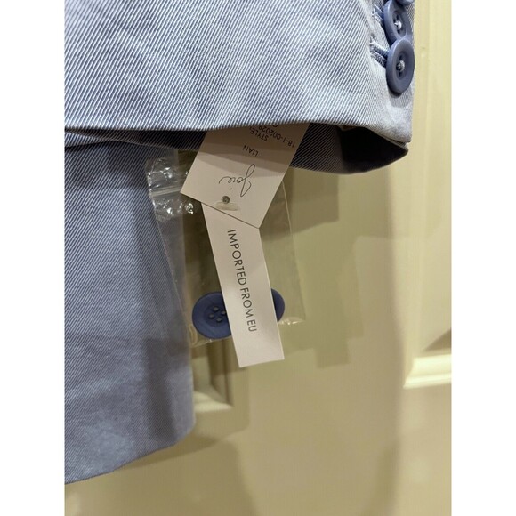 $348 NWT JOIE Size 12 LIAN PLEATED 3/4 SLEEVE ONE BUTTON STRETCH BLAZER CHAMBRAY - Picture 8 of 13